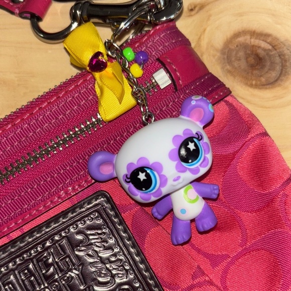 Littlest Pet Shop Accessories - Littlest Pet Shop G2 Purple & White panda Bear Keychain – Custom Bag Charm